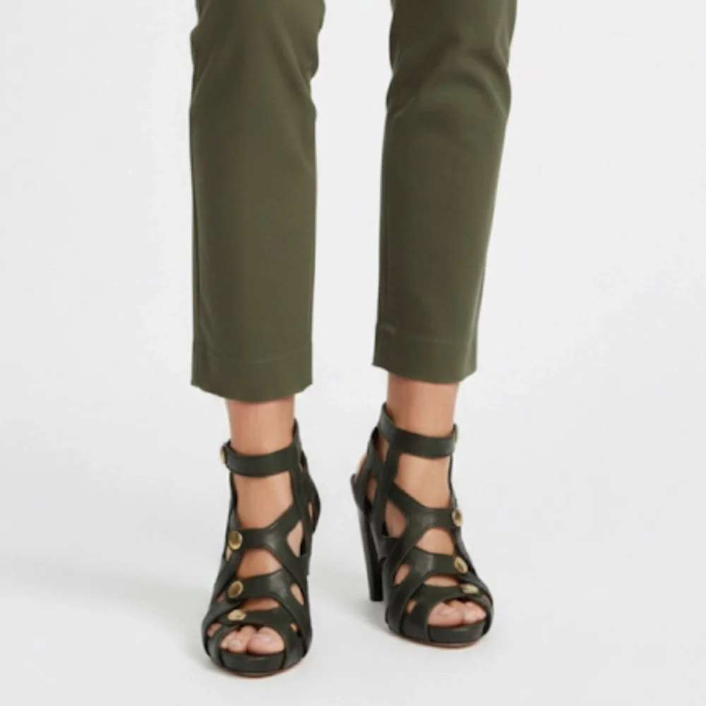 🪷5 for $25🪷  Loeffler Randall Kiera Strappy Platform Heels in Army Green